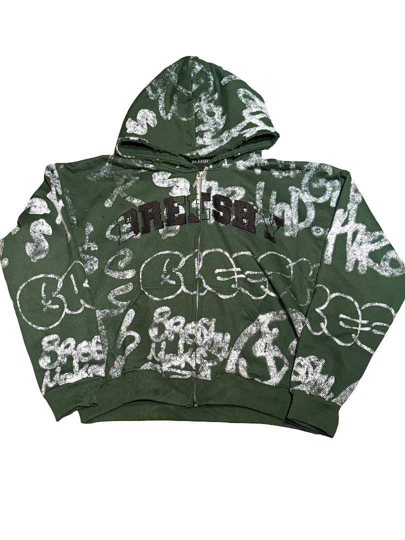 True Green Breeshy Graffiti Hoodie