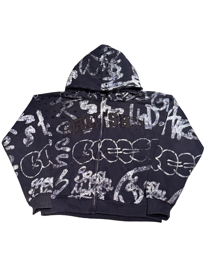 True Navy Breeshy Graffiti Hoodie