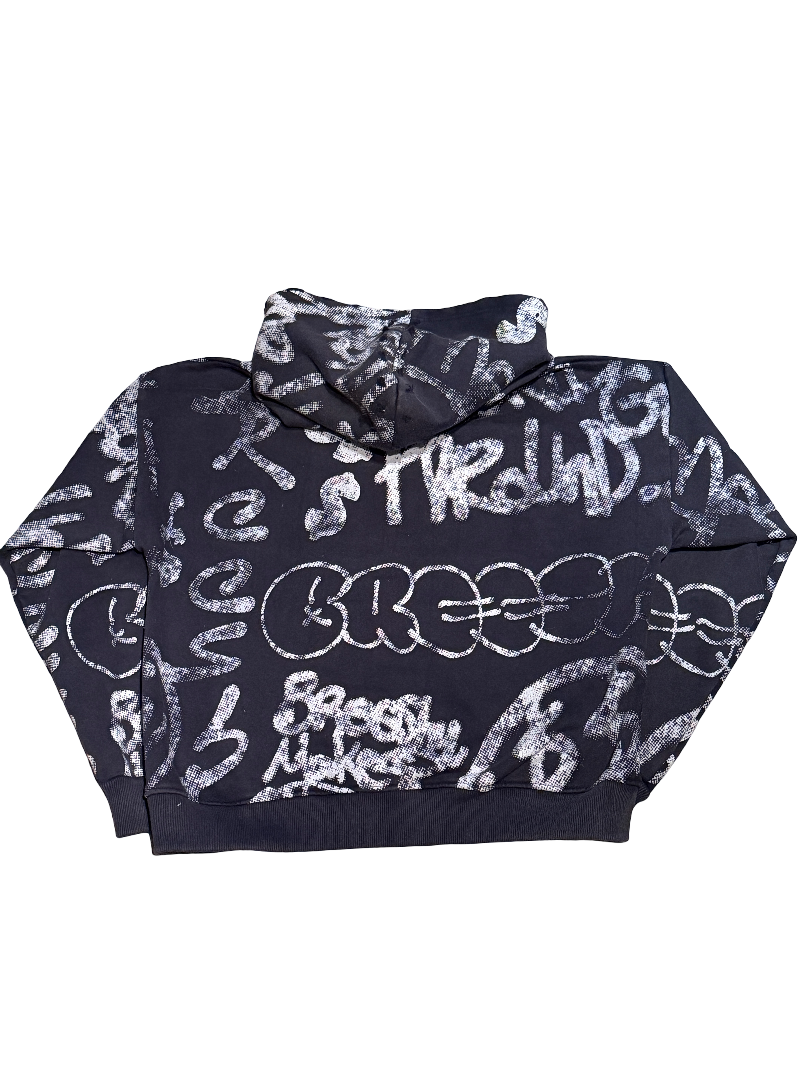 True Navy Breeshy Graffiti Hoodie