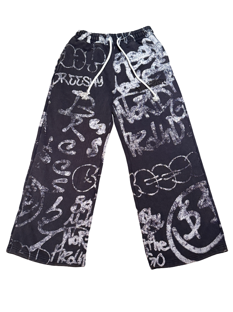 True Navy Breeshy Graffiti Sweats